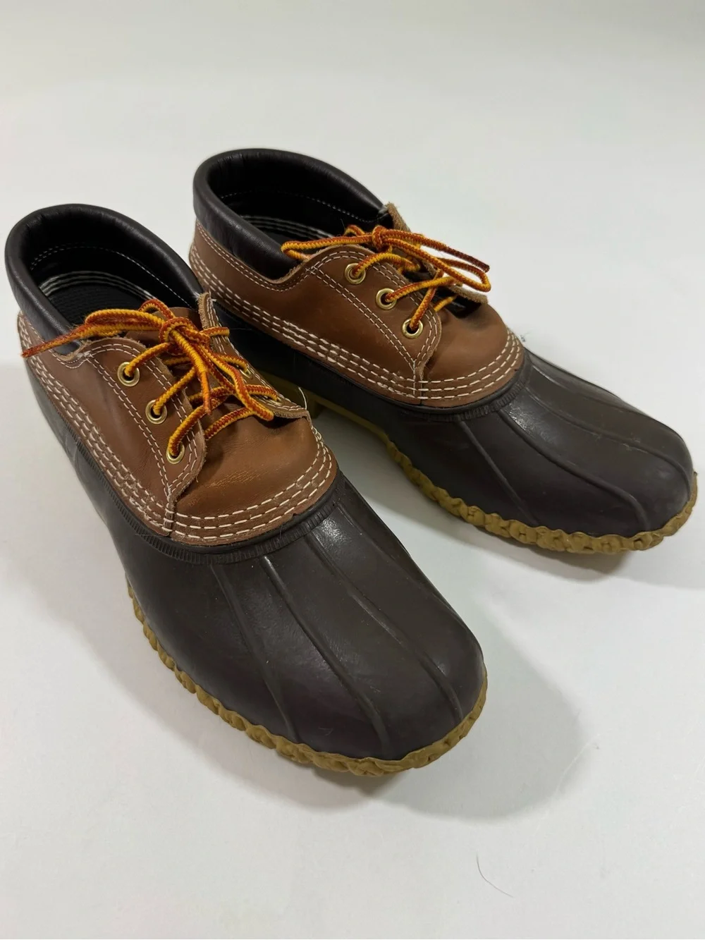 LL Bean Mens Bean Duck Boots Gumshoe Tan All Weather Outdoors